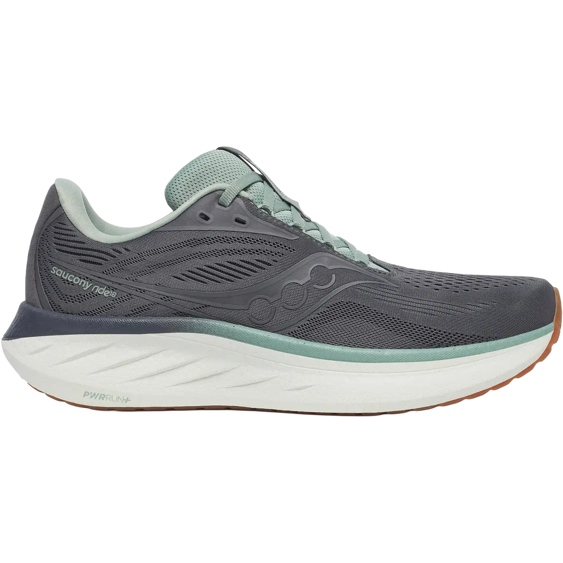 Saucony Ride 18 Men - Carbon/Iceberg - US9,5/UK8,5/43 - Allround løbesko