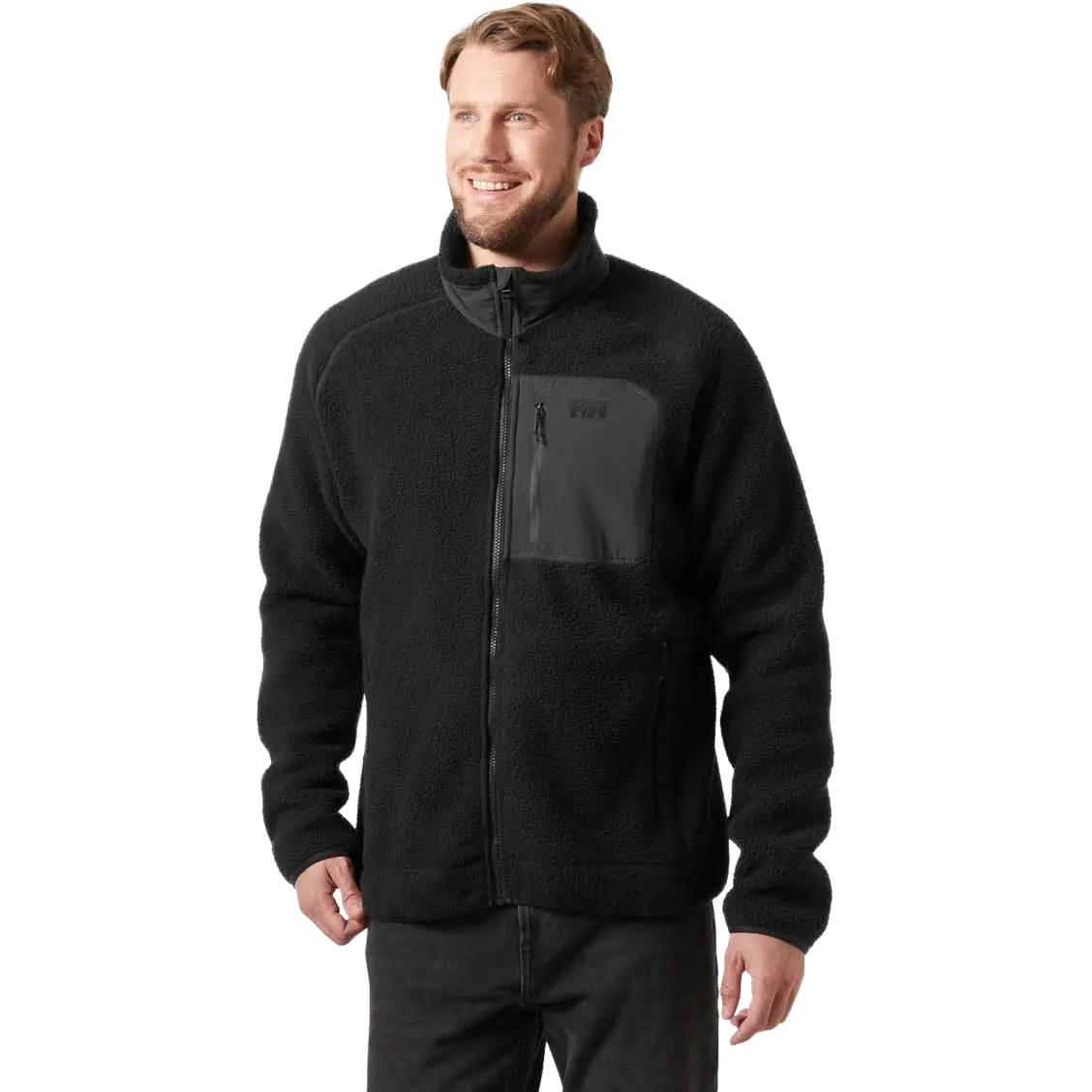Helly Hansen Panorama Pile Block Jacket Men fleece - BLACK - XL - Fleecetrøjer