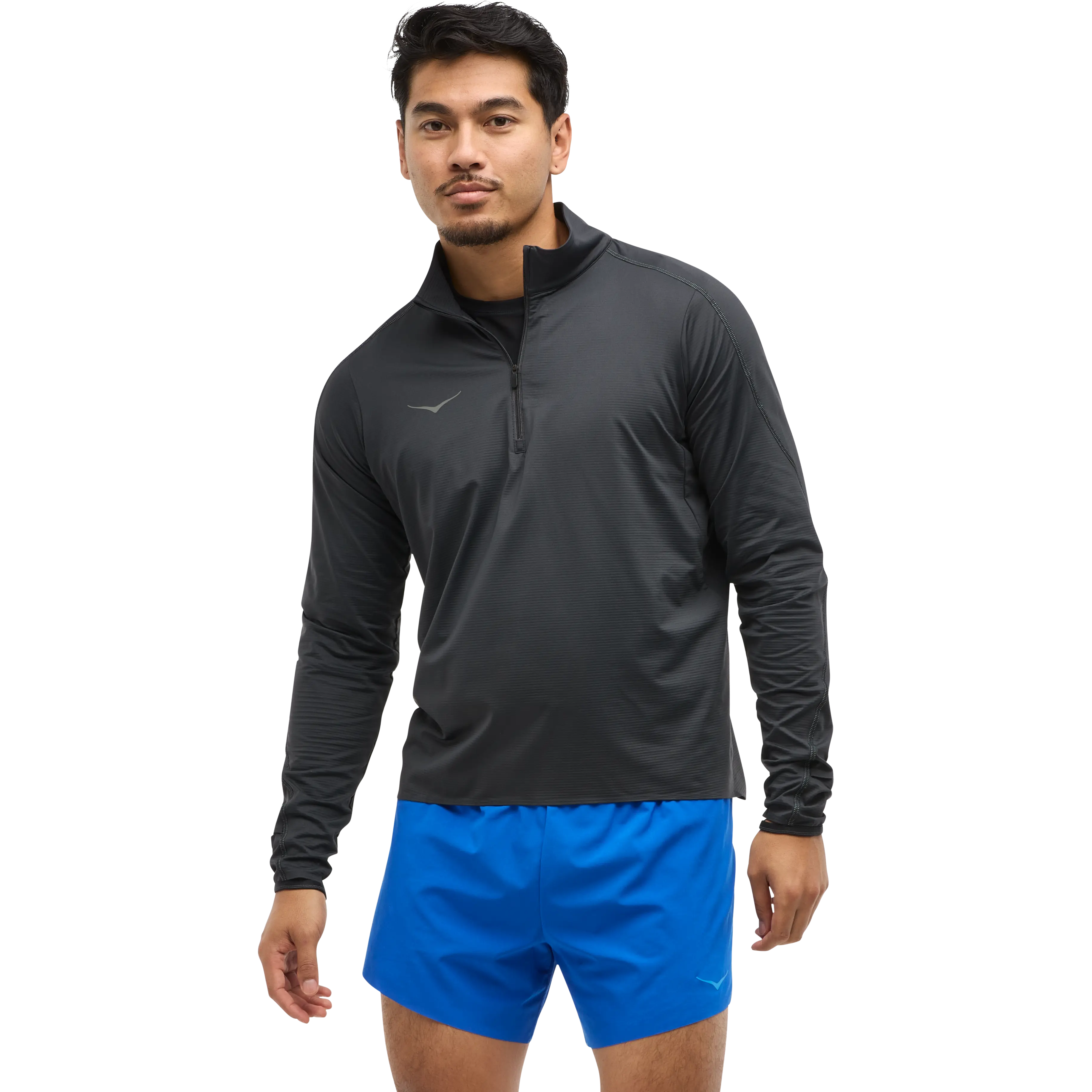 HOKA One One Glidetech Quarter Zip Men - BLACK - L - Løbetrøjer