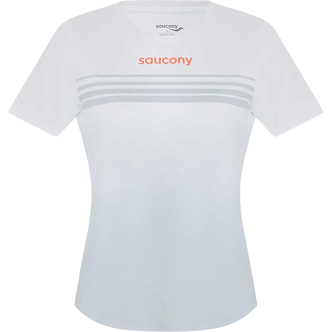Saucony Endorphin Short Sleeve Women - Cloud - L - Løbe t-shirt