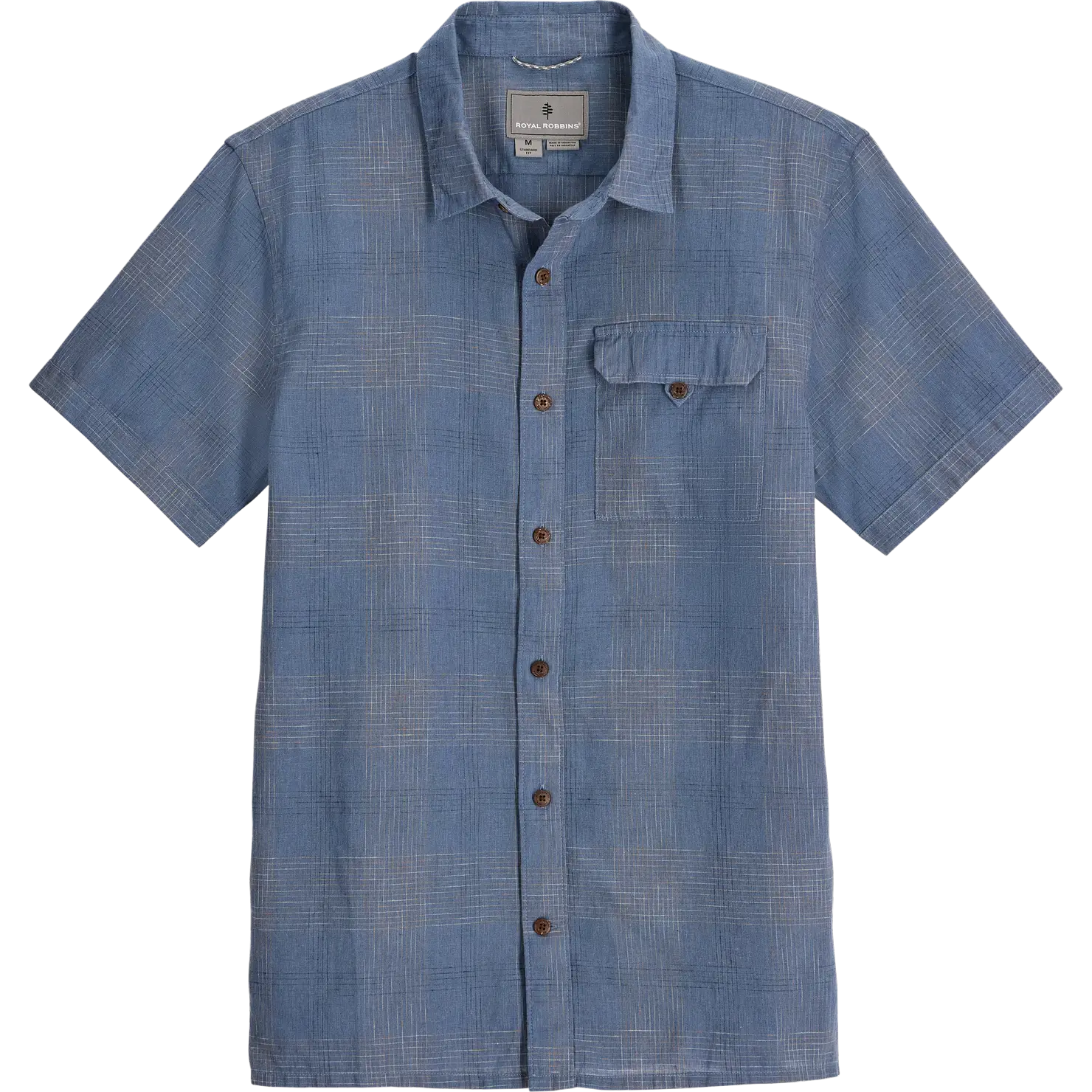 Royal Robbins Hempline Spaced S/S Men herreskjorte - Flint - M - Kortærmet skjorter