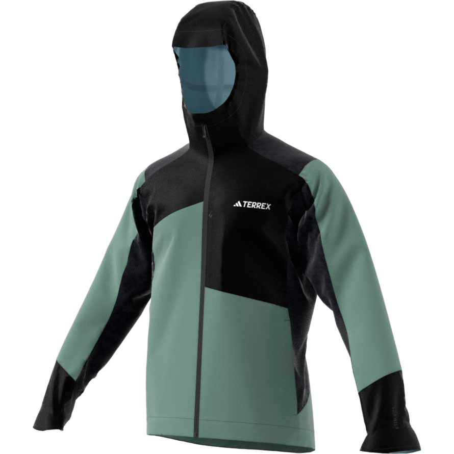 Adidas Xperior Hybrid Rainready Jacket Men regnjakke - Silver Green/Black - L - Regnjakker