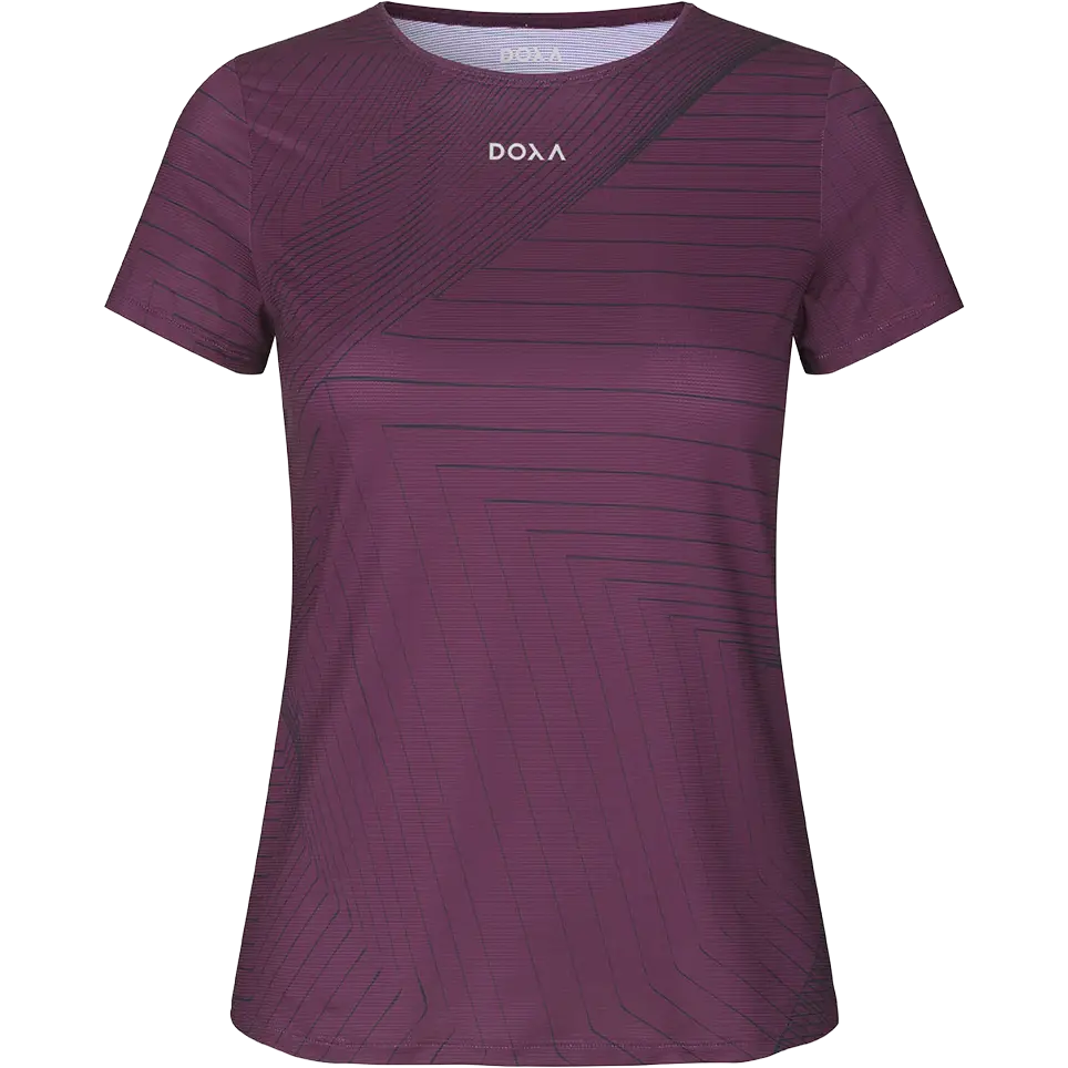 Doxa Tara Tee Cubes Women - Port - L - Kortærmet T-shirts