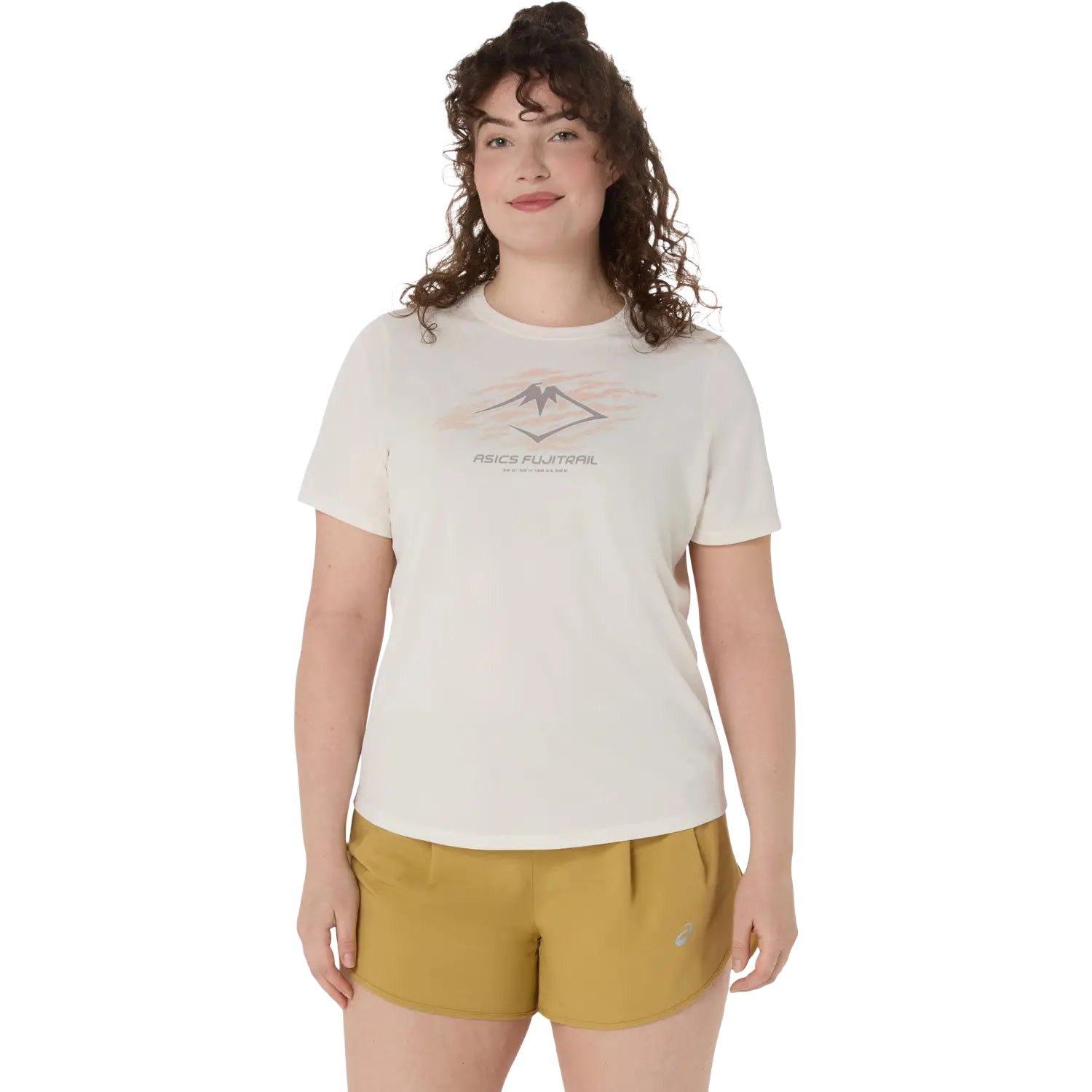 Asics Fujitrail Logo SS Top Women - Cream - XS - Løbe t-shirt