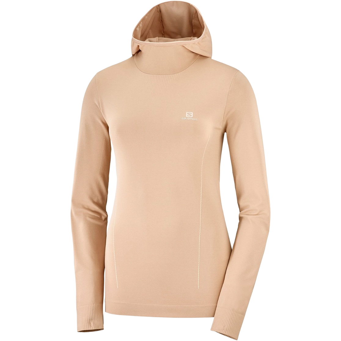 Salomon Comet Seamless Hoodie Women - Sirocco/Shell - Hættetrøje