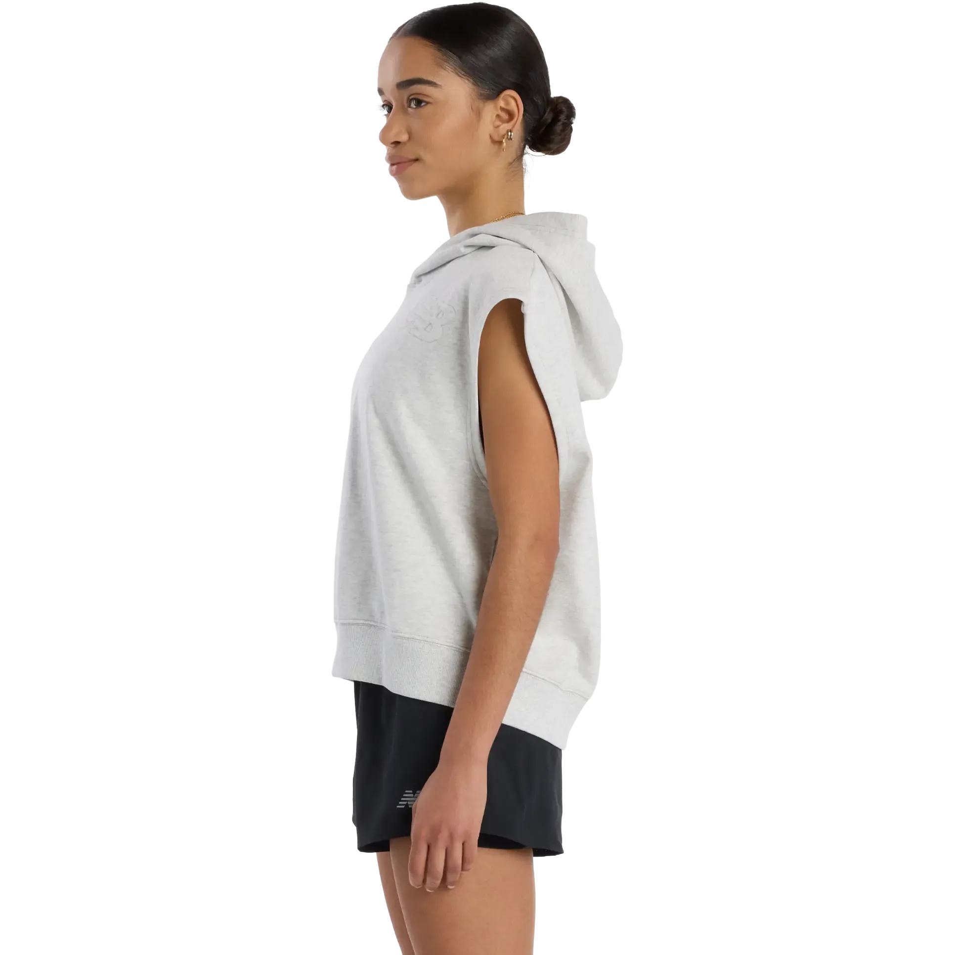 Embossed Sleeveless Hoodie Women