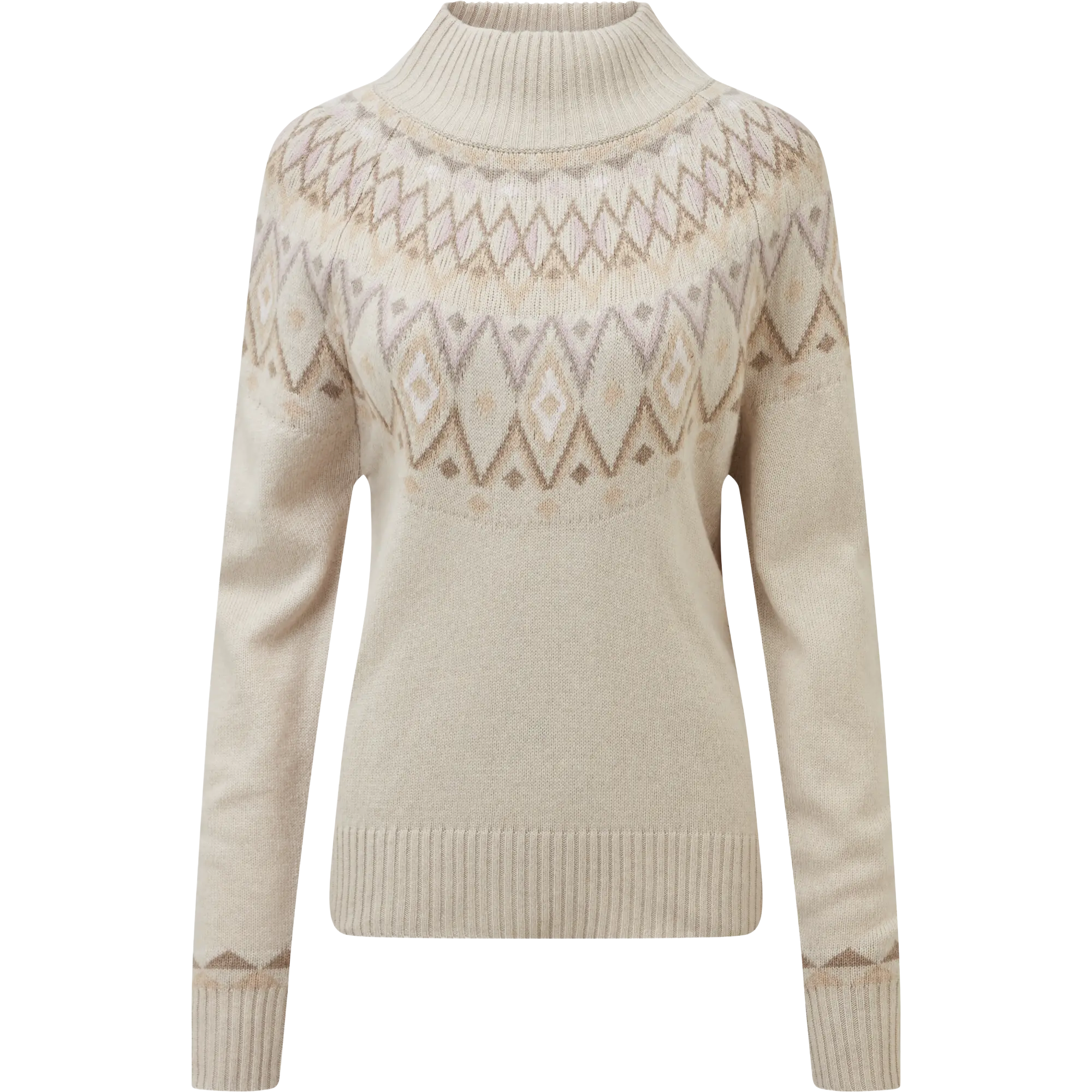 Sherpa Indu Mock Neck Women - Ecru - XL - Striktrøjer