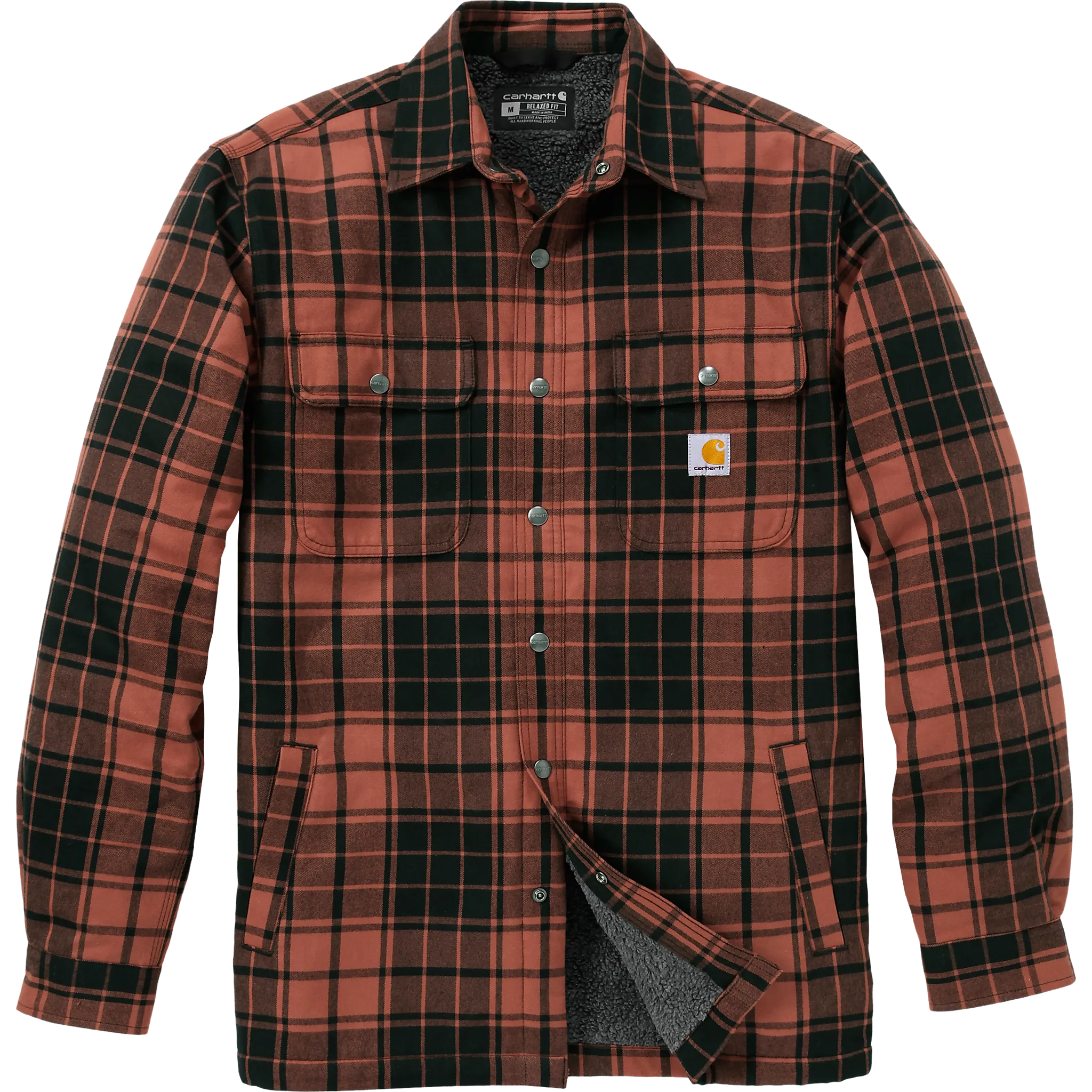 Flannel Sherpa-Lined Shirt Jacket Men