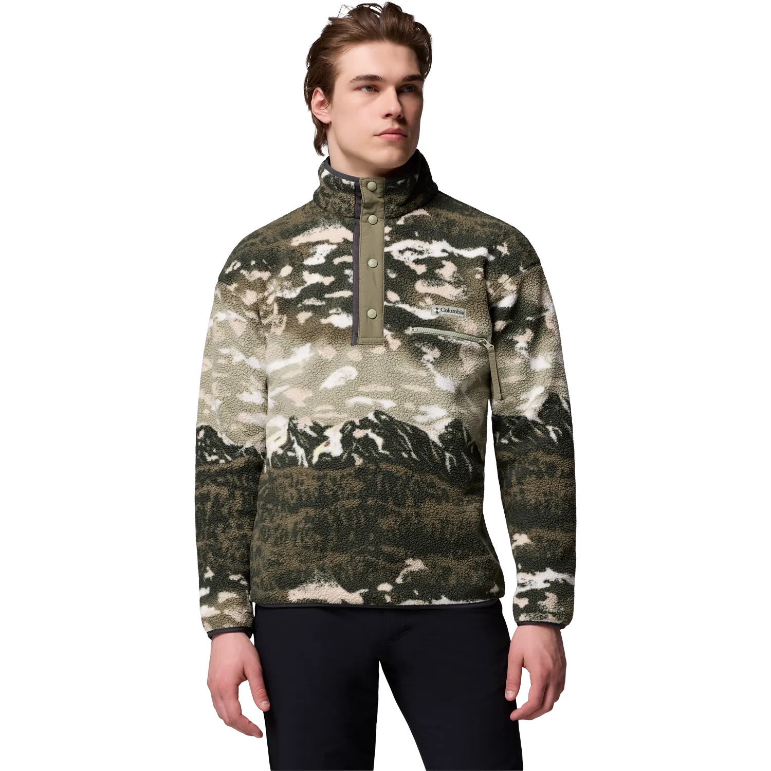 Helvetia II Printed Half Snap Fleece Herr