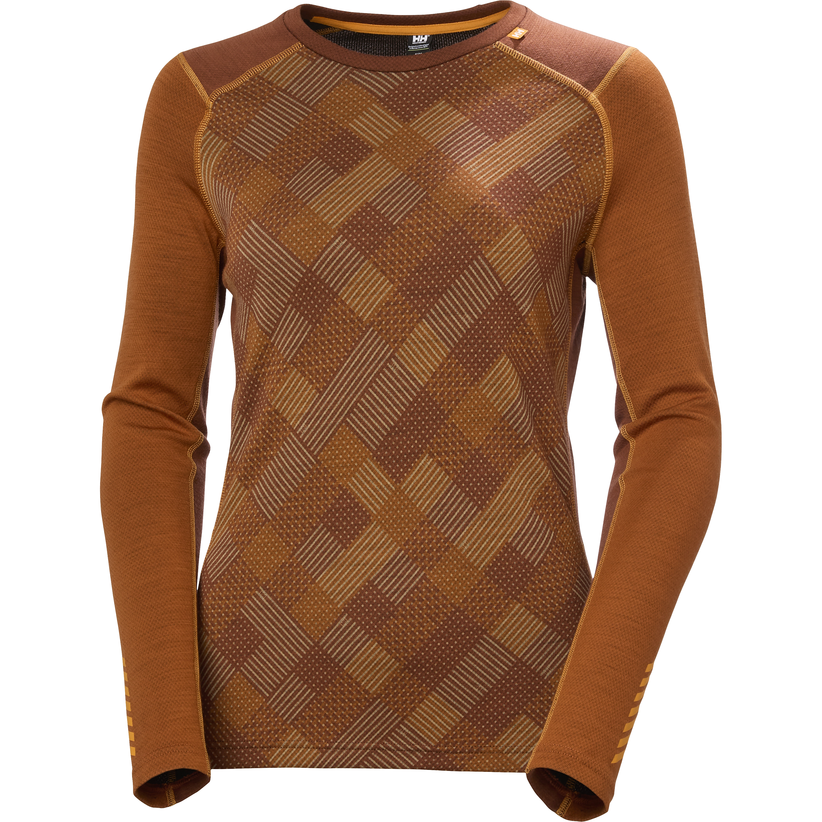 Helly Hansen Lifa Merino Midweight Graphic Crew Women undertrøje - Ginger Biscuit - S - Undertrøjer