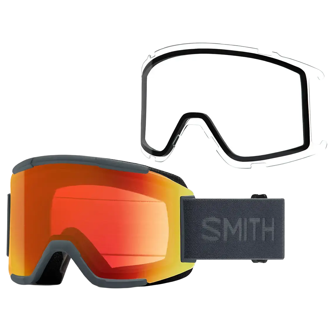 Smith Squad CP Everyday Red Mirror+ Clear skibriller - Slate Nt - One size