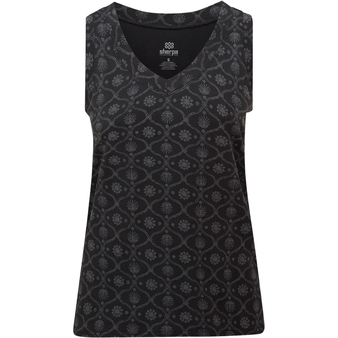 Sherpa Neha V-Neck Tank Women top - Black Sublime - S - Toppe