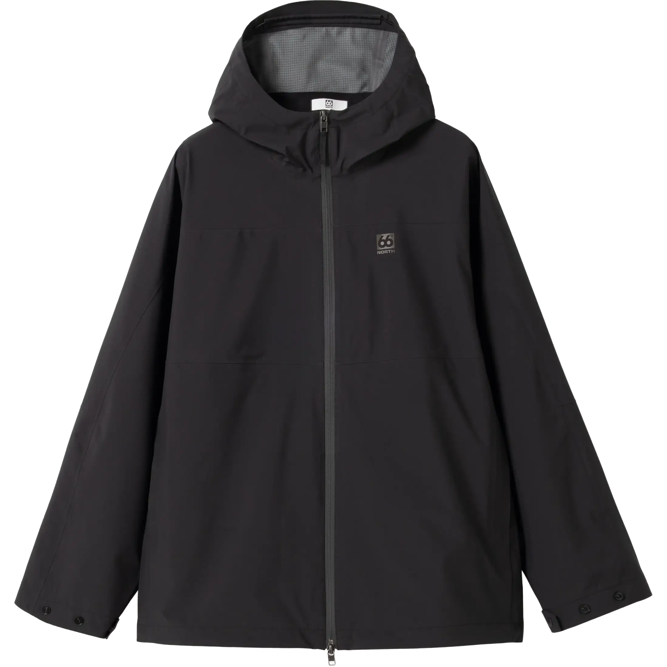 66°North Adalvik Packable Rain Jacket Unisex regnjakke - Black - M - Regnjakker