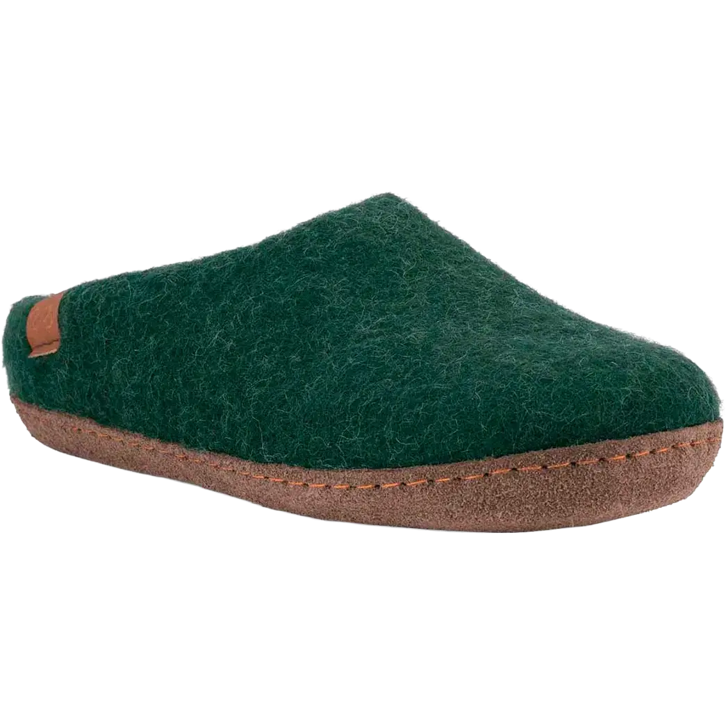 Green Comfort Makalu Wool Slipper hjemmesko - Olive - 36 - Hjemmesko til børn