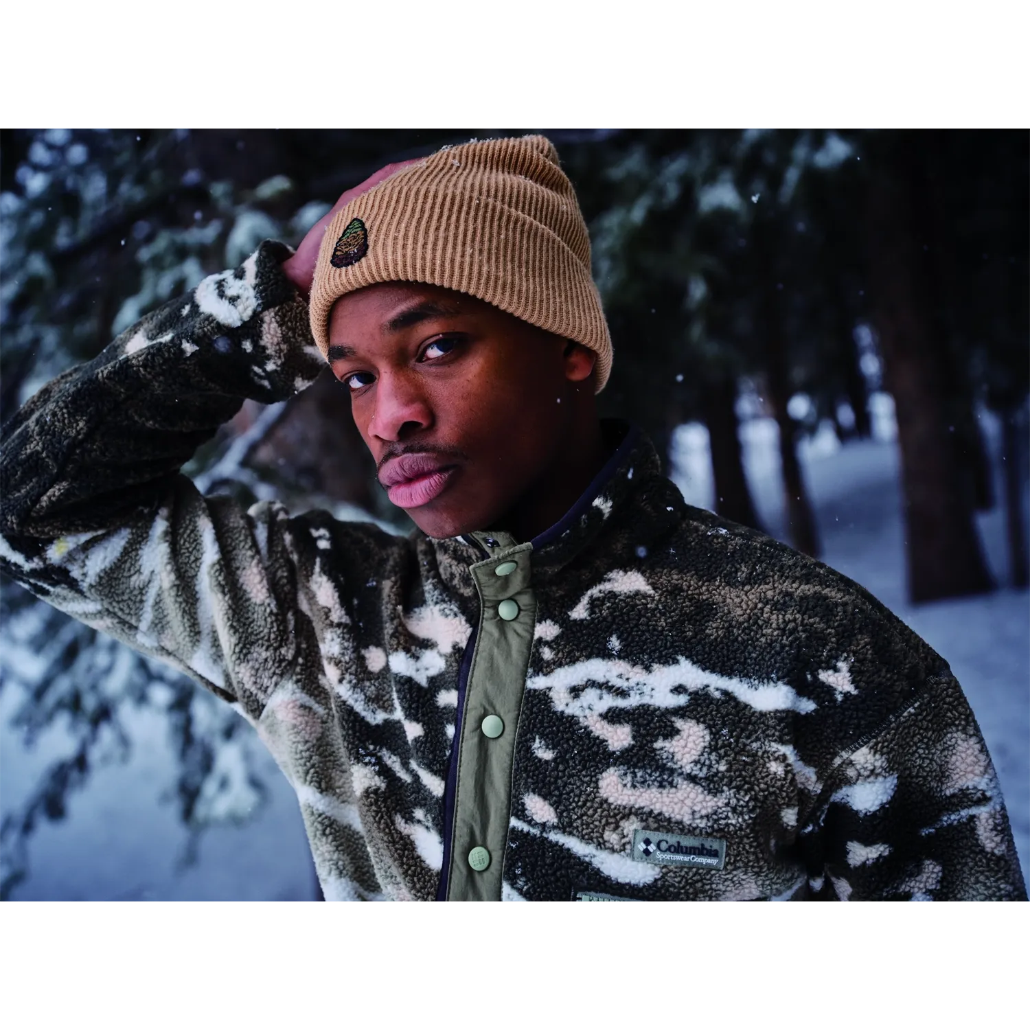 Helvetia II Printed Half Snap Fleece Herr
