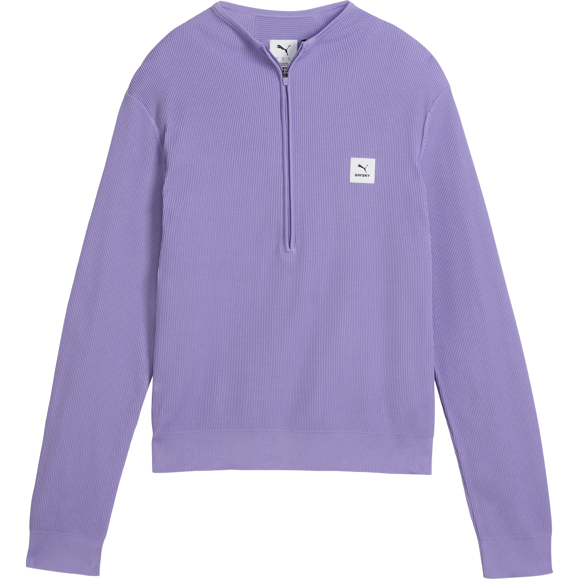 PUMA X SAYSKY LS 1/2 Zip Plus size Women - Lavender Alert - 3XL - Plus Size løbetøj