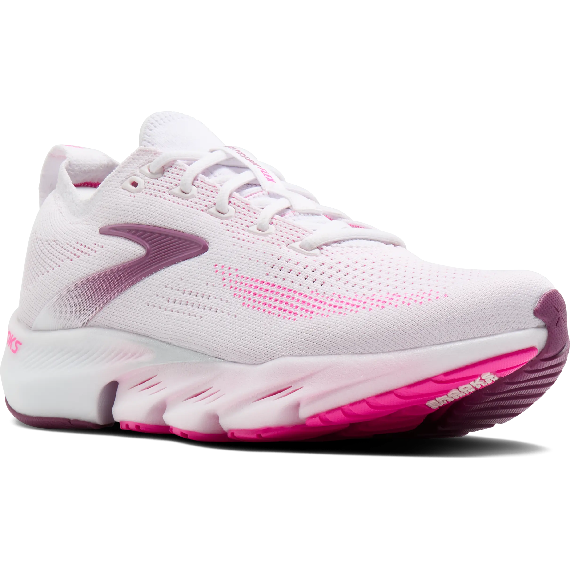 Brooks Glycerin Flex Women - White/Cyber Pink/Argyle - US10/UK8/42 - Løbesko