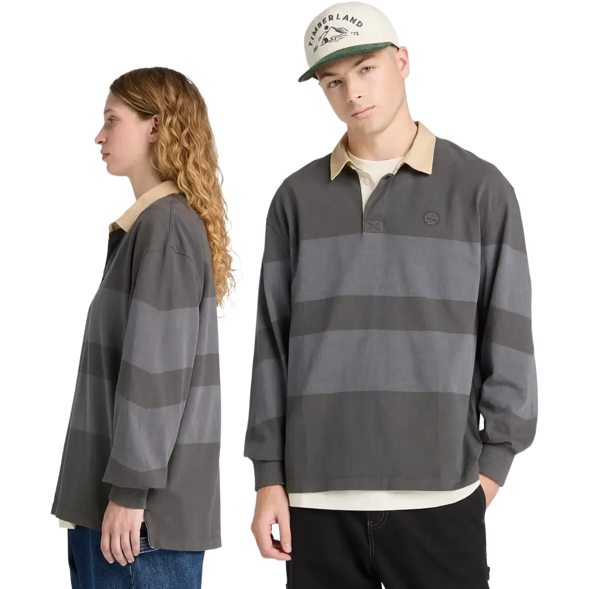 LS Striped Rugby Polo Men