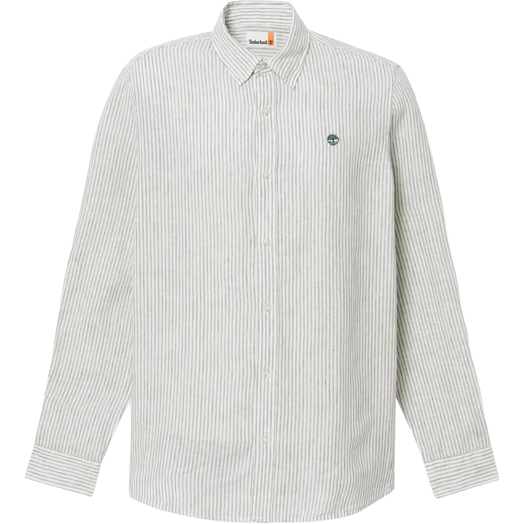 Timberland Mill Brook Linen Striped Shirt Reg Men - Sage Yd - XL - Langærmet skjorter