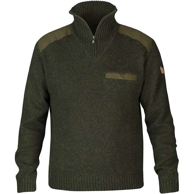 Fjällräven Koster Sweater Men herretrøje - DARK OLIVE - M - Striktrøjer