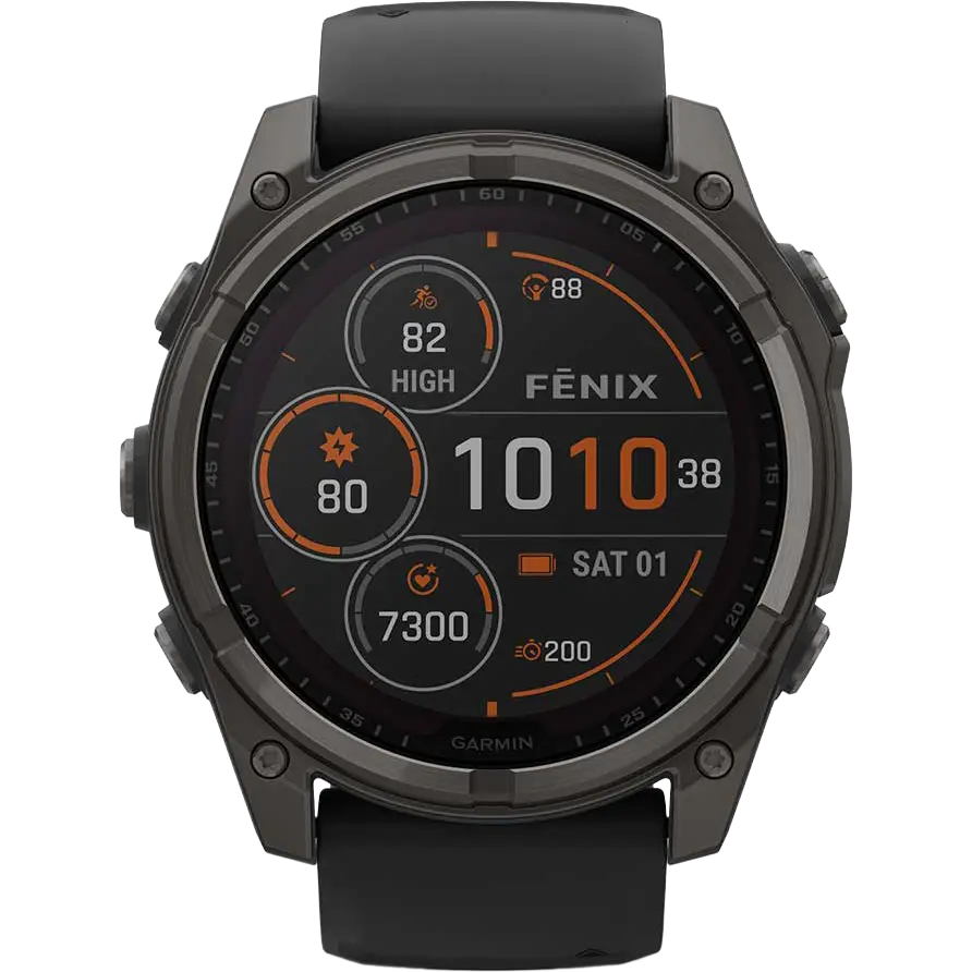 Garmin Fenix 8 51mm Saphire Solar Edition - CrbnGry Ti/Blk, BlkSportLpBnd - One size - Løbeur