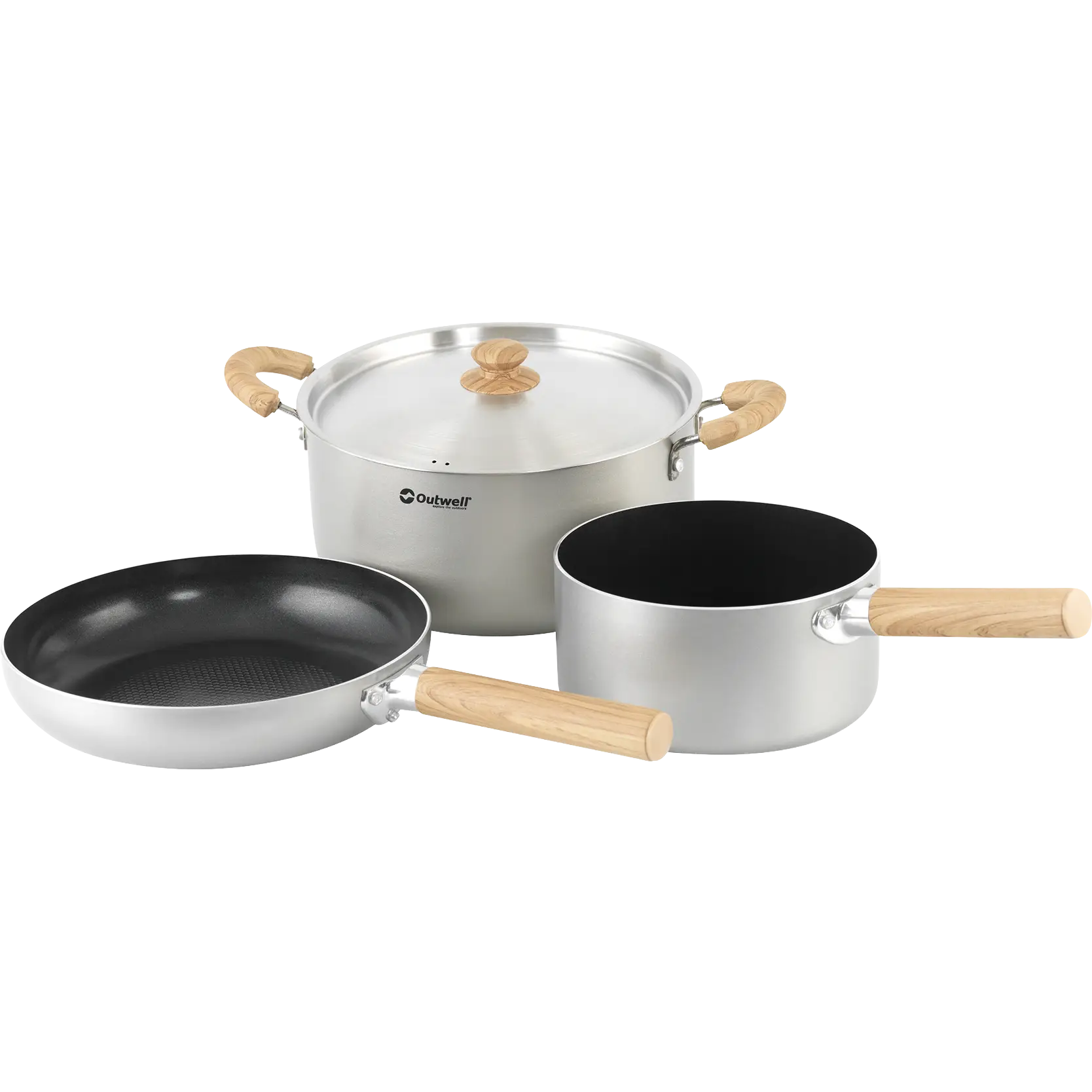 Outwell Feast Ceramic Set L grydesæt - Black & Grey - One size - Kogesæt og gryder