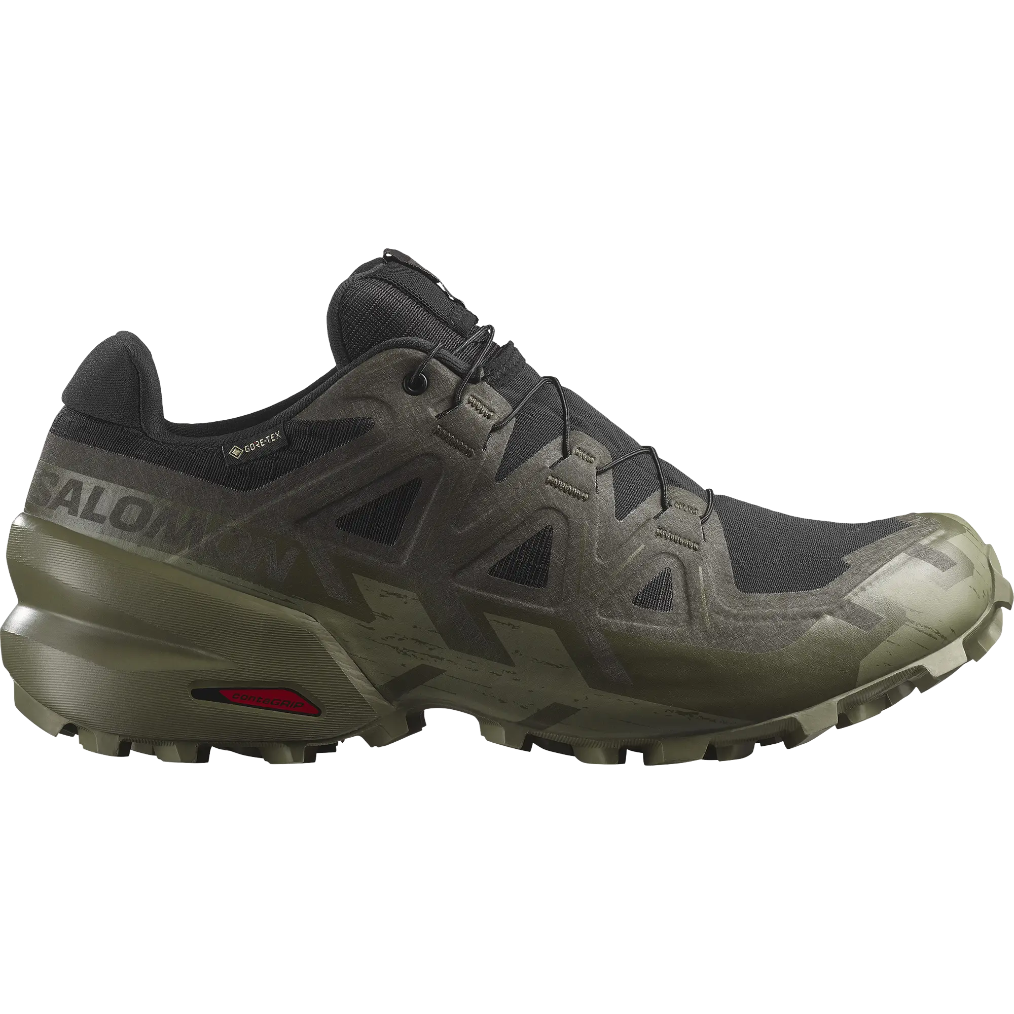 Salomon Speedcross 6 GTX Men - Black/Peat/Deep Lichen Green - UK 8/EU 42 - Trailsko