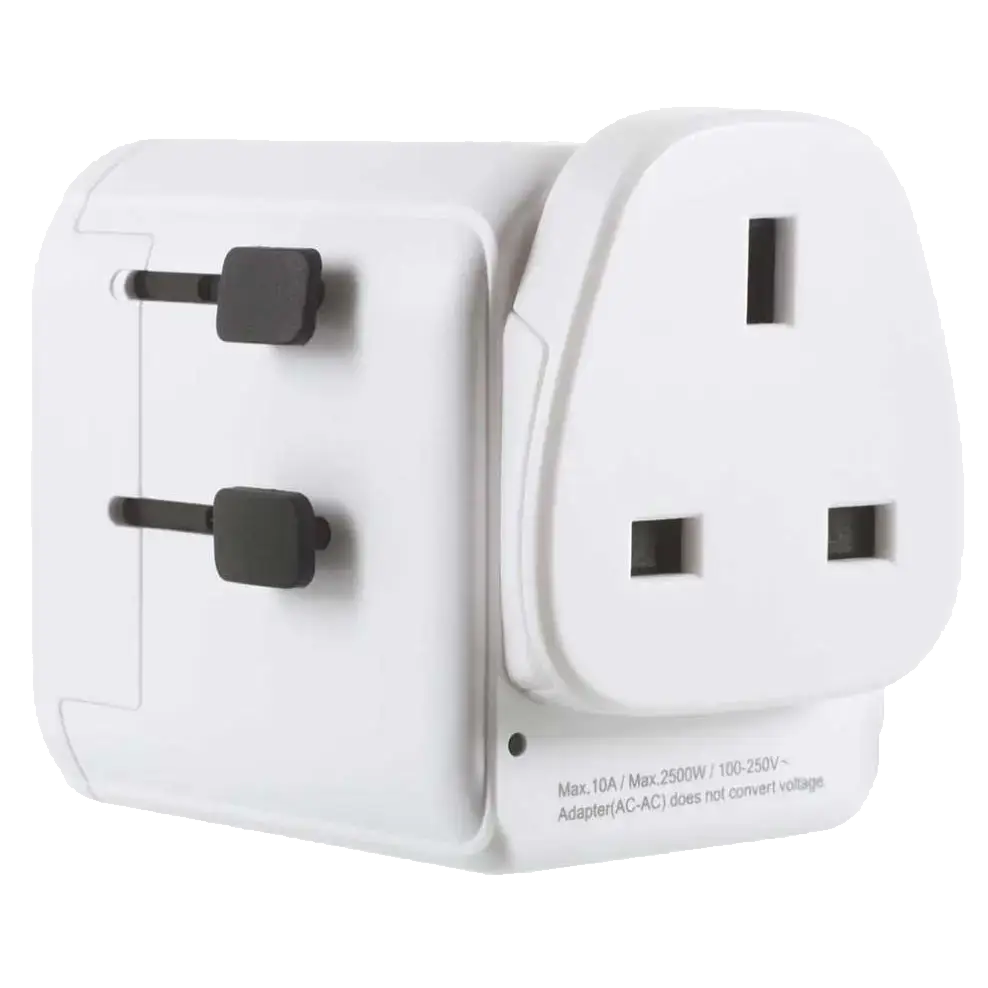 Lifeventure World Travel Adaptor rejse-adapter - Hvid - One size - Elektronik