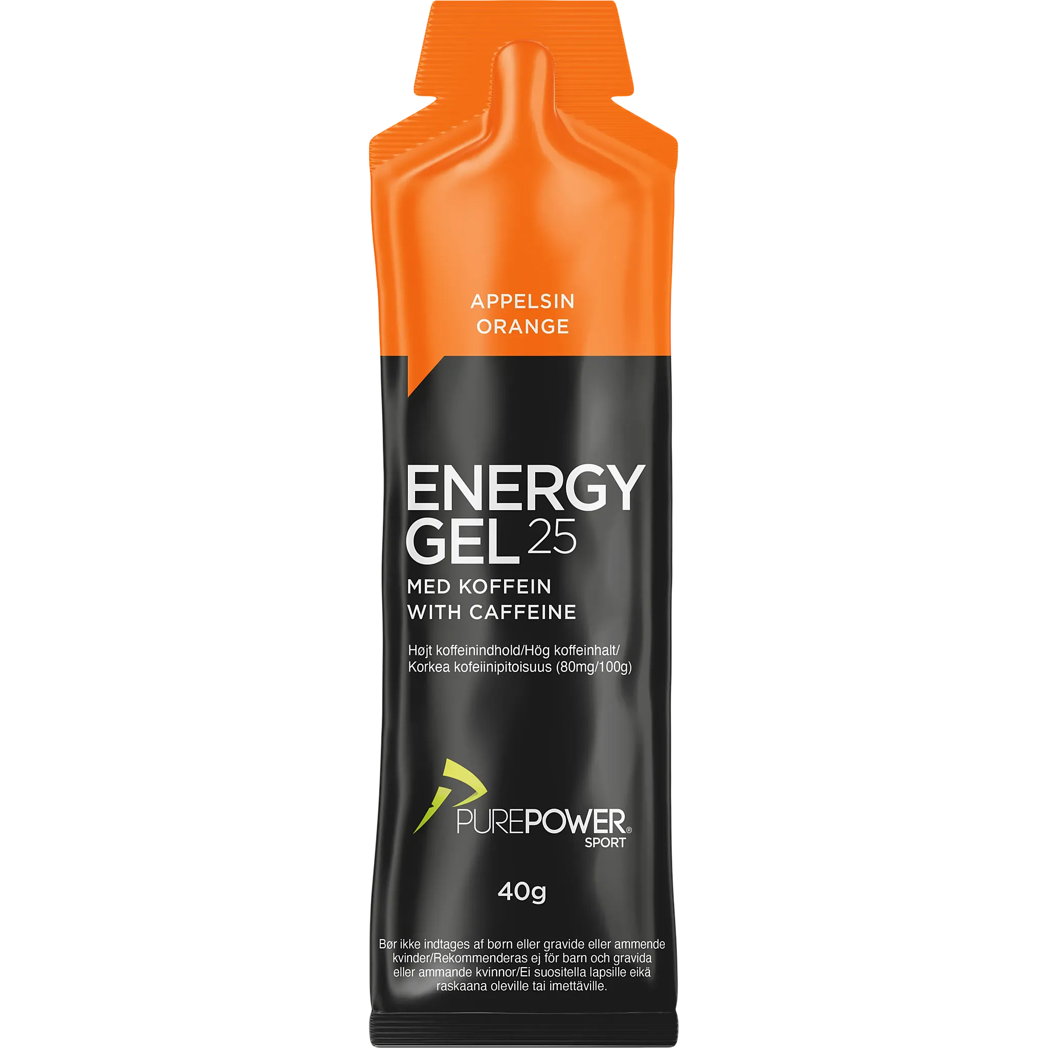 Energy Gel Koffein, Orange, 40 gram