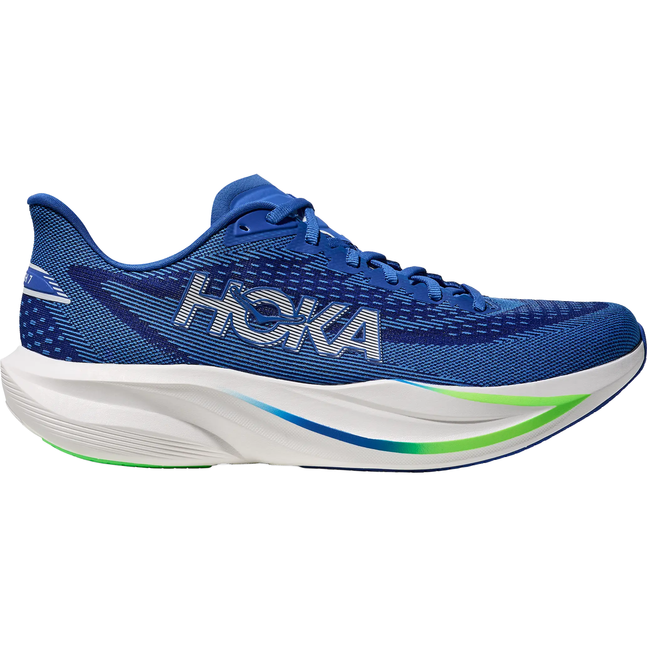 HOKA One One Mach 7 Men - Cobalt Blue/Neon Green - US10/UK9,5/44 - Løbesko