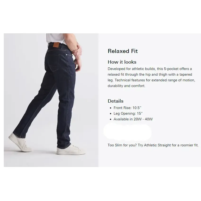 Performance Denim Men Relaxed Taper 32'' herrebukser