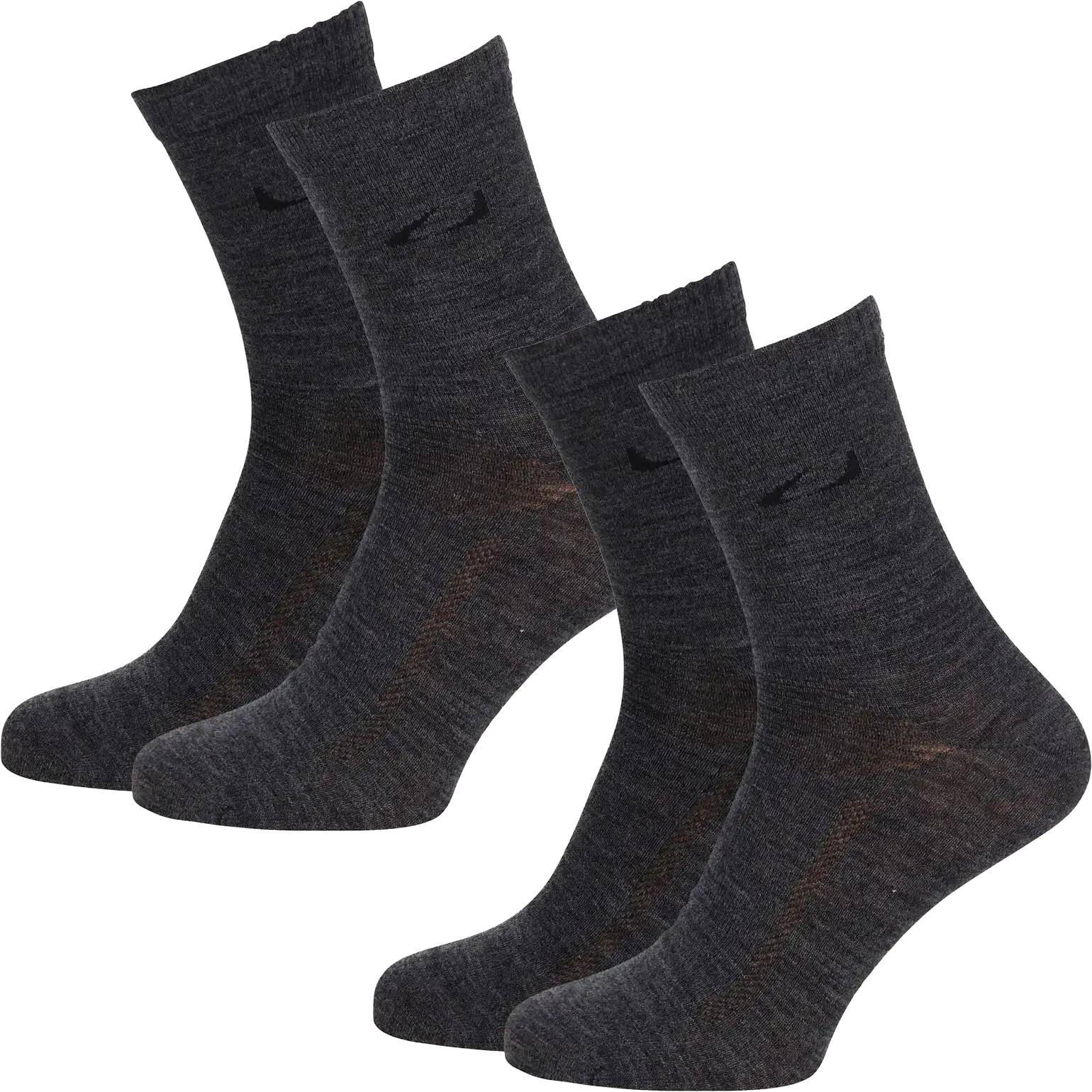Ulvang Light Outdoor 2-pak uldsokker - Charcoal Melange/Charcoal Mela - 35-39 - Vandresokker