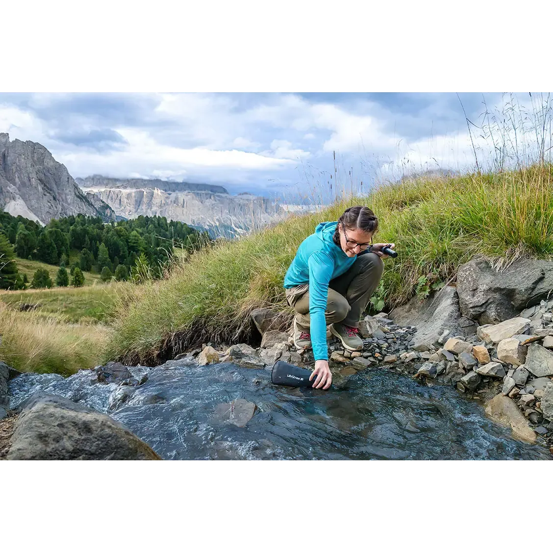 LifeStraw Peak Squeeze Bottle 1liter flaske med filter