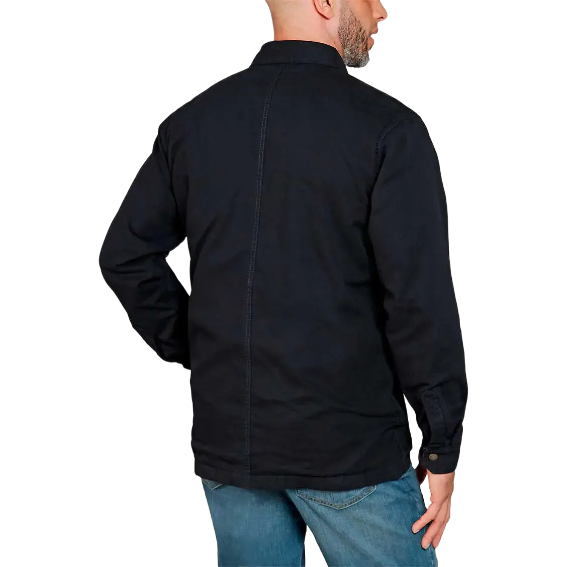 Fleece Lined Snap Front Shirt Jacket Men skjorte/jakke