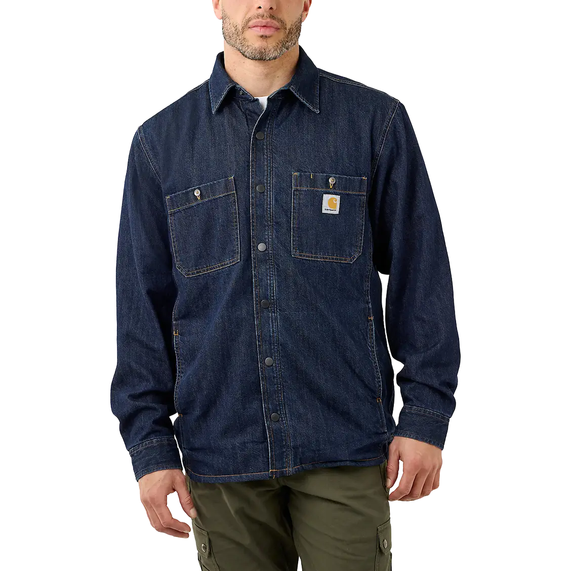 Carhartt Denim Fleece Lined Snap Front Shirt Men - Glacier - M - Jakker