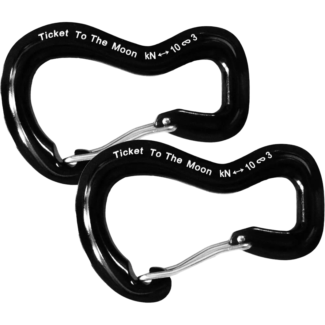 Ticket to the Moon Pair of Aluminium A-6061 carabiners (1000 kg - 10 KN) karabinhager - One size - Hængekøjer