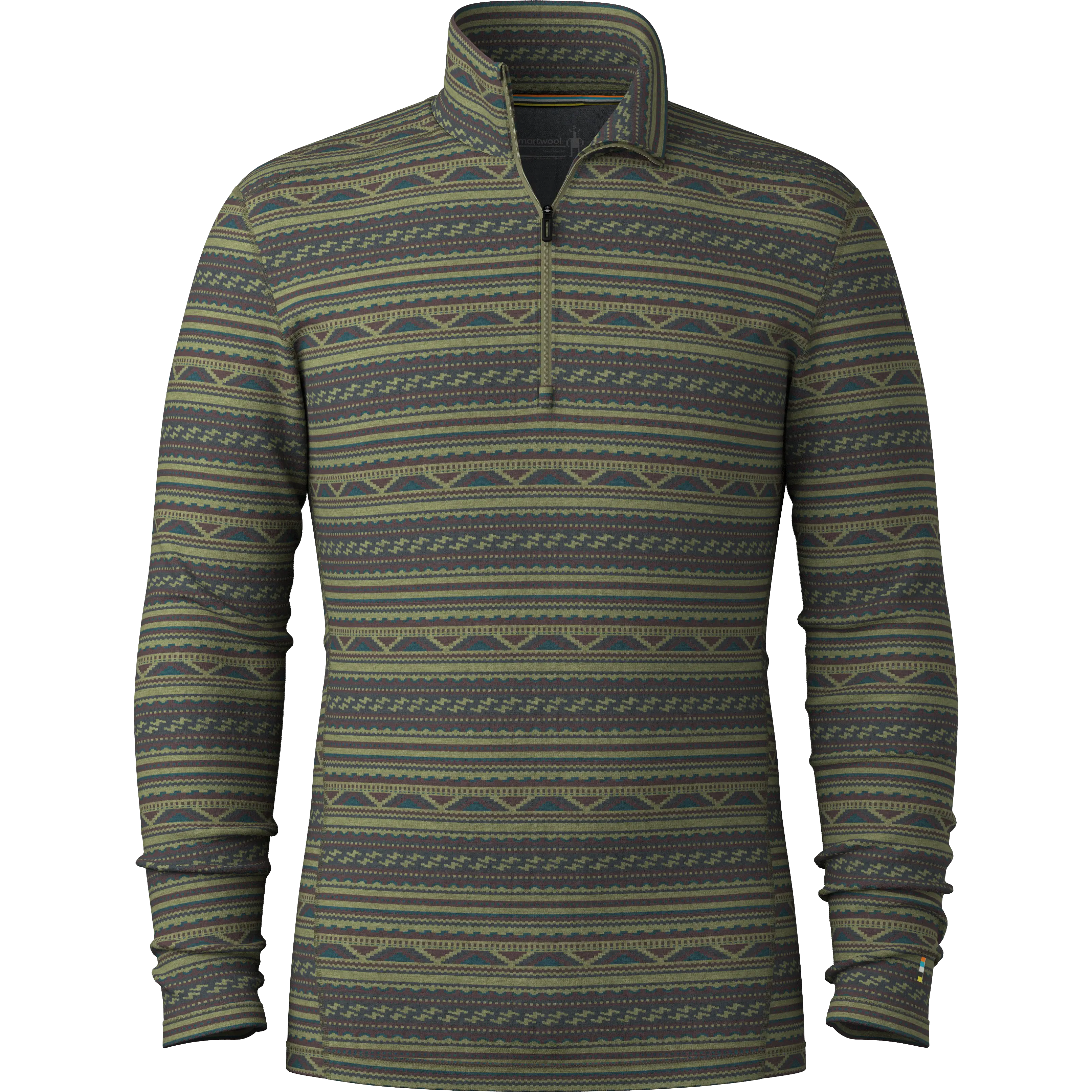 Smartwool Thermal Merino Base Layer 1/4 Zip Men uldundertrøje - Wintermoss Summit Soul - Uldundertøj