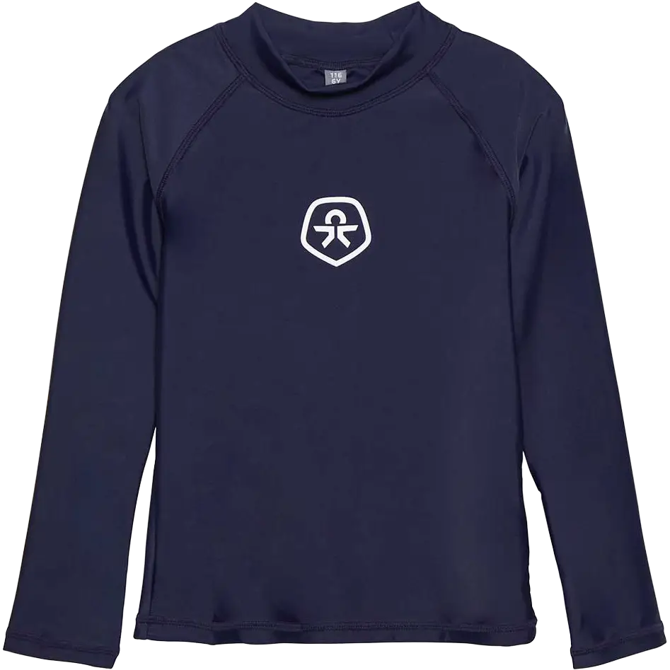 Color Kids T-shirt LS Solid - Dress Blues - 140 - Badetøj til børn