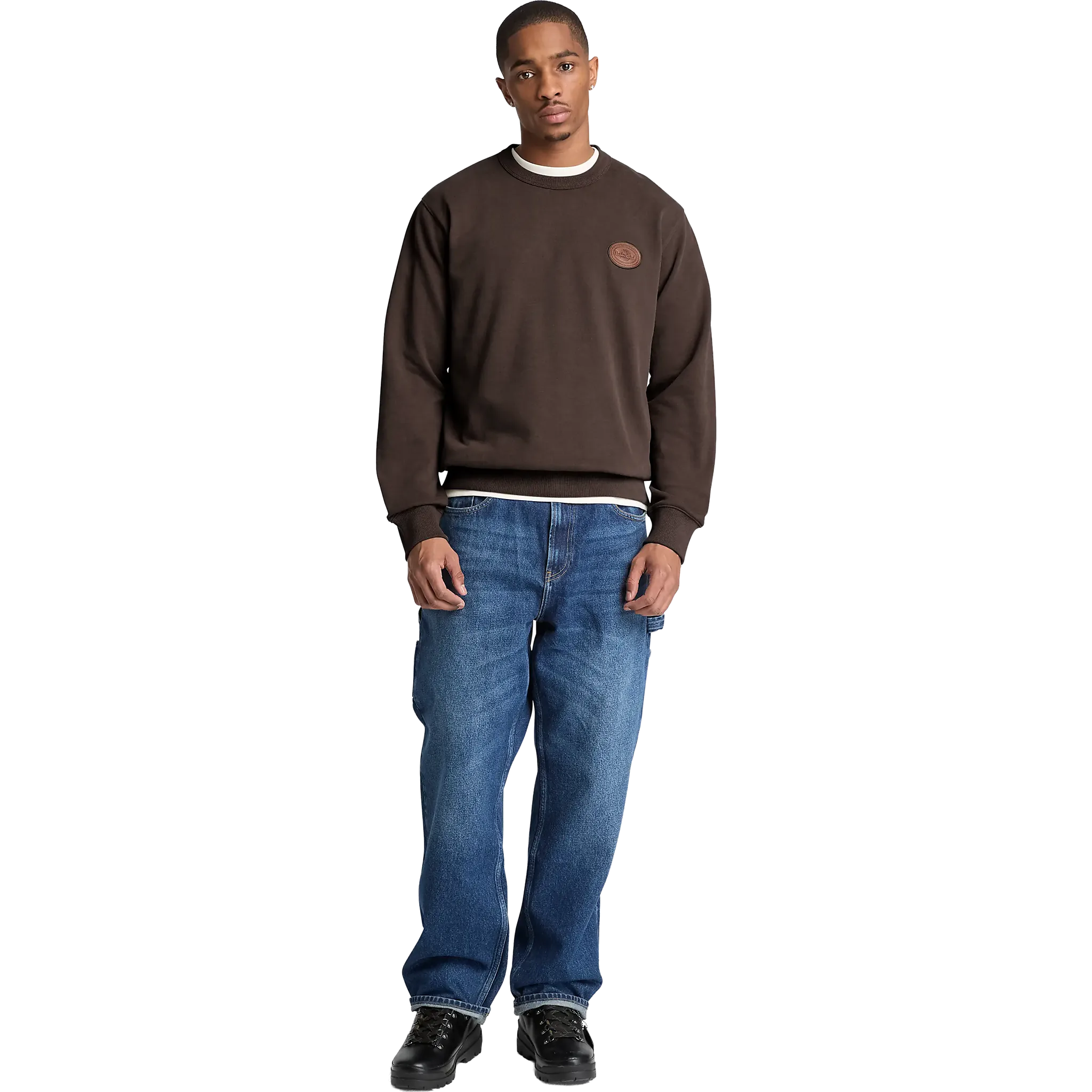  Leather Patch LB Crew Sweatshirt