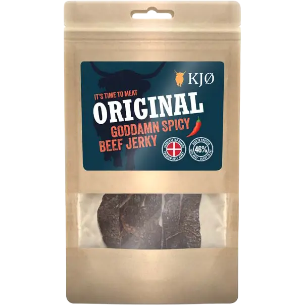 KJØ Goddamn Spicy Beef Jerky 60g - Brun - One size - Mad og drikke
