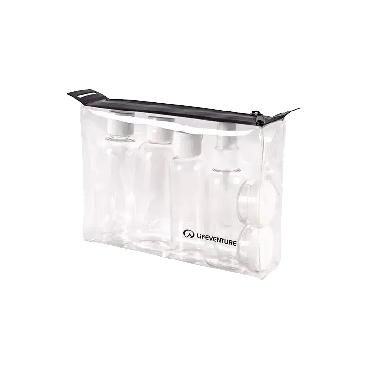 Flight Bottle Set gennemsigtig toilettaske med beholdere