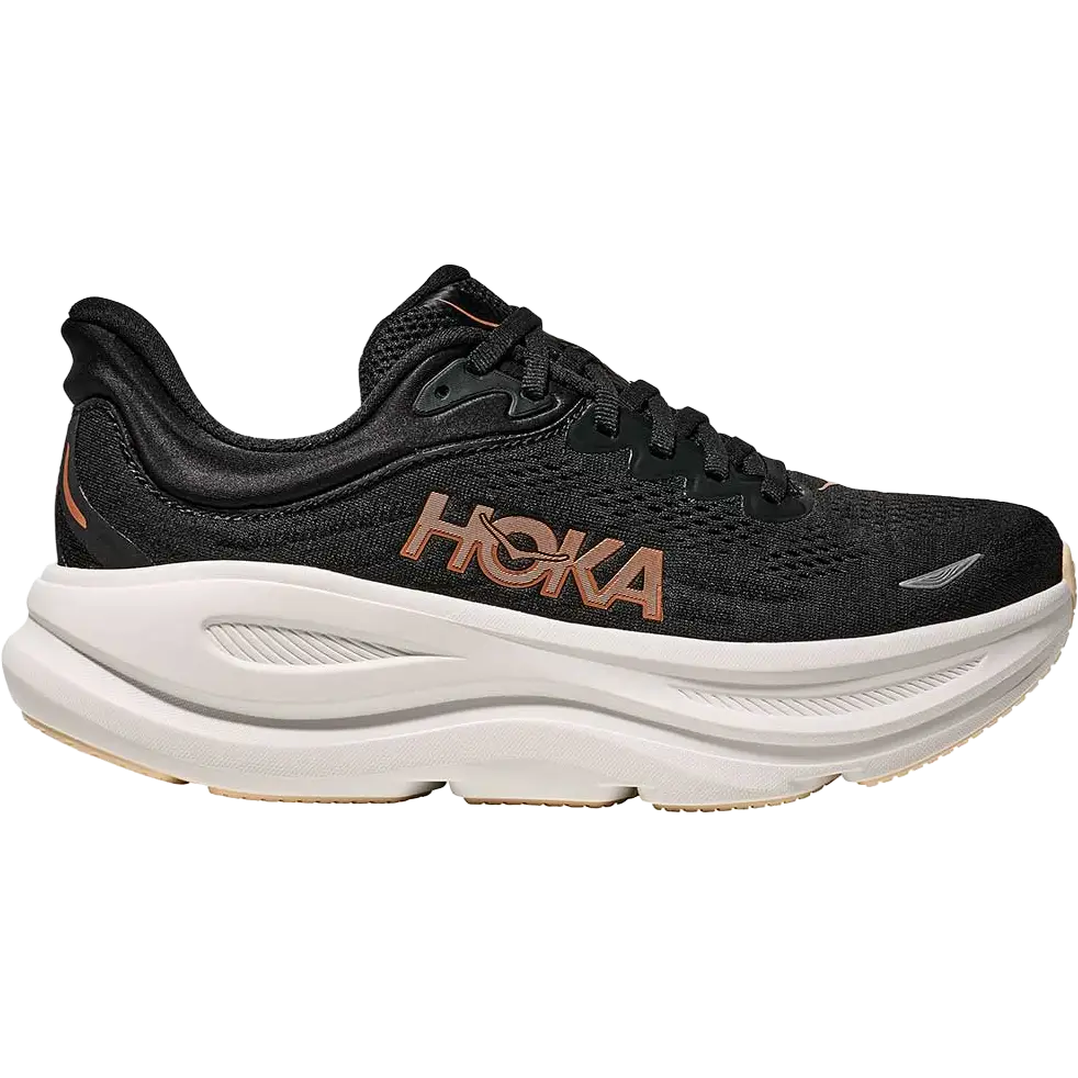 HOKA One One Bondi 9 Women - Black/RoseGold - US8B/UK6,5/40 - Mængdetræningssko