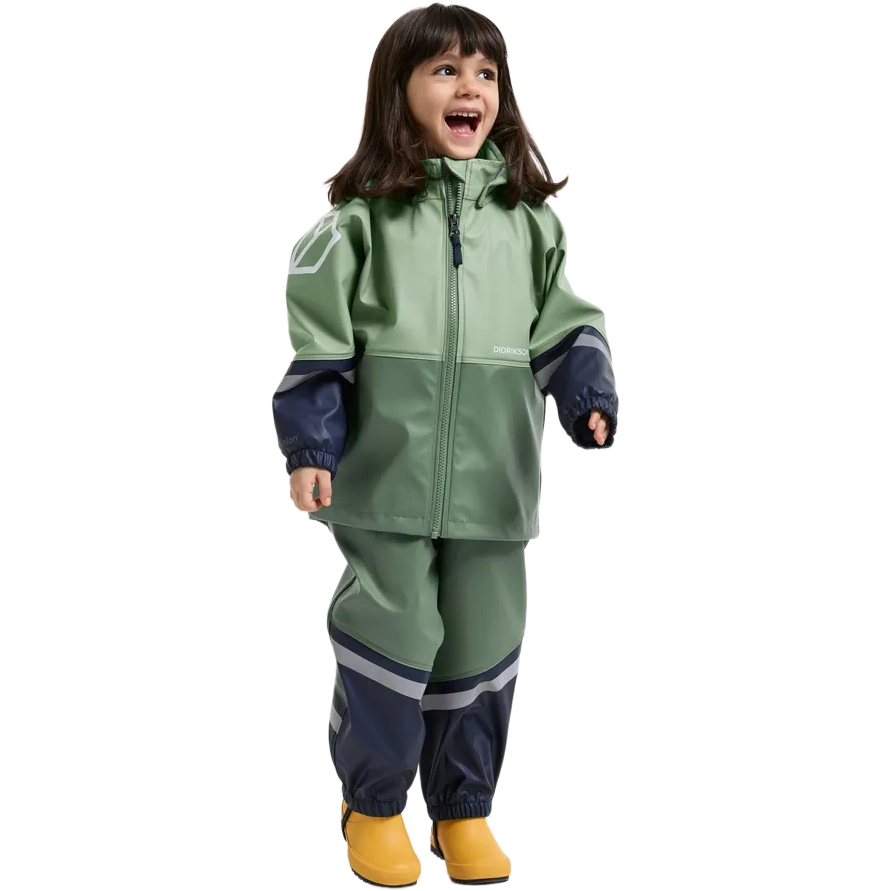 Didriksons Waterman Kids Set 12 regnsæt - Sage Green - 120 cm - Regnsæt til børn