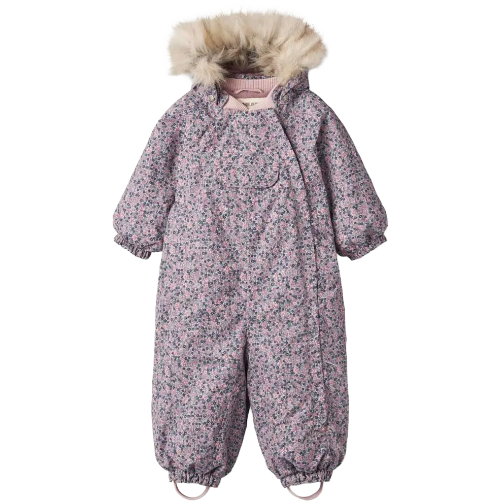 Wheat Snowsuit Nickie Tech Kids flyverdragt - Winter Flowers - 86/18m - Flyverdragter til børn