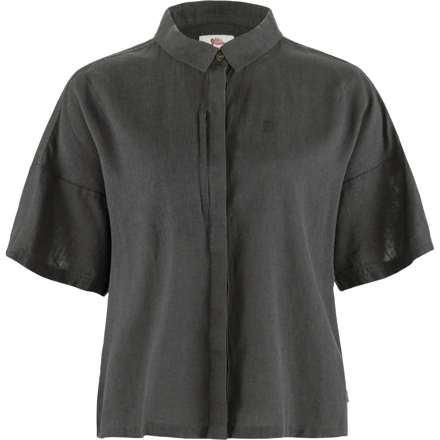 Fjällräven Övik Hemp Camp Shirt SS Women - Dark Grey - M - Kortærmet skjorter