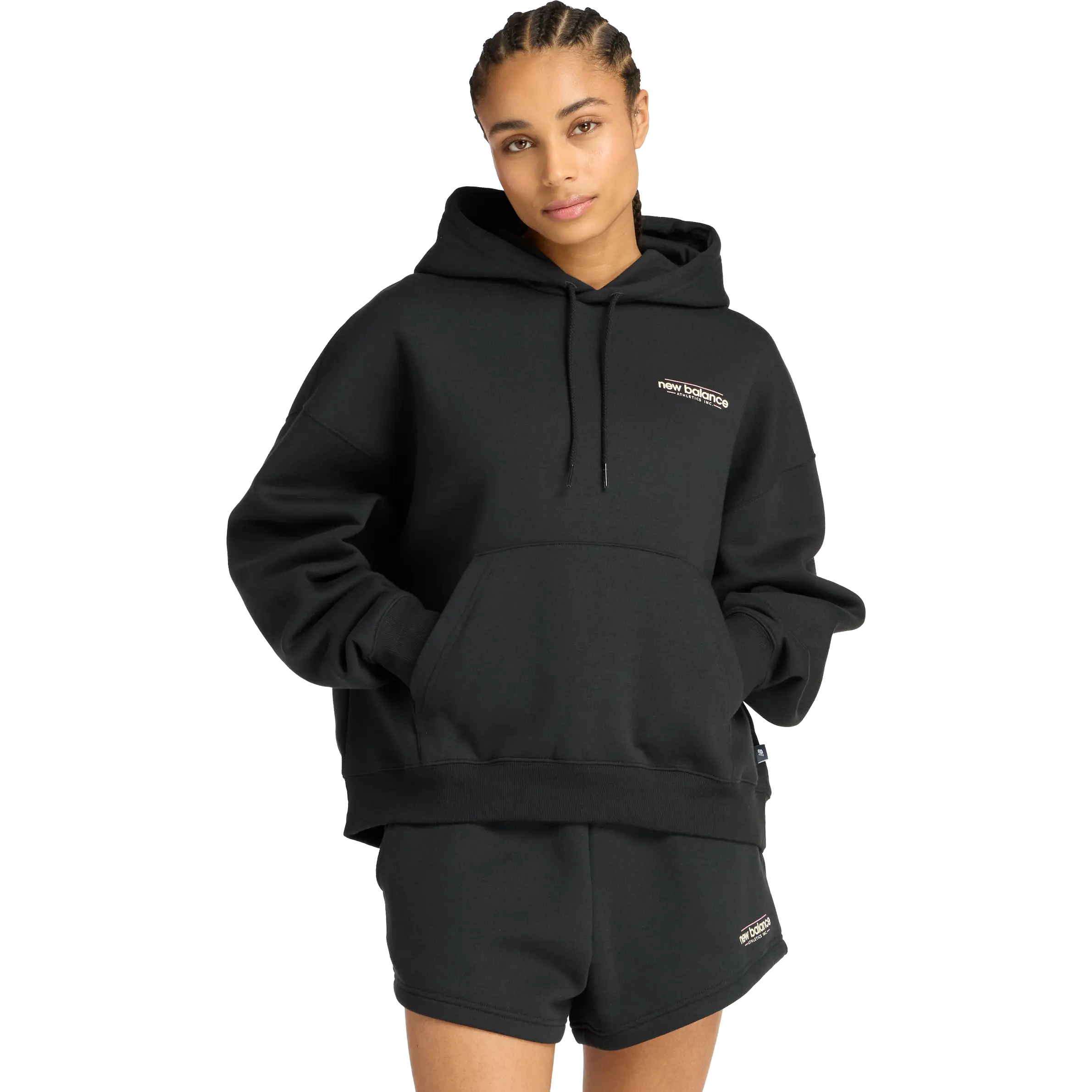 New Balance Reimagined Fleece Oversized Hoodie Women - Black - M - Løbetrøjer
