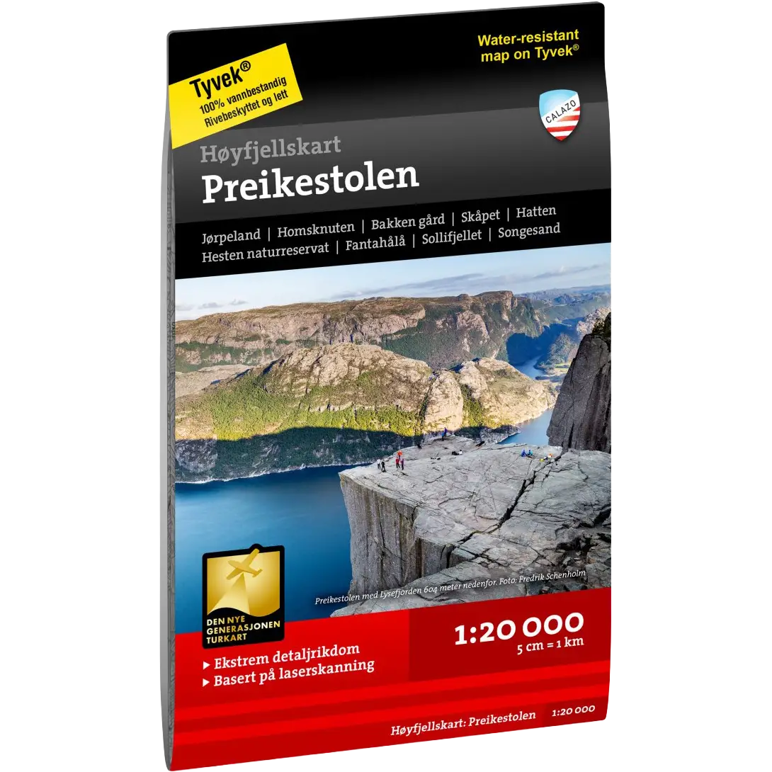 Calazo Høyfjellskart Preikestolen 1:20.000 - One size - Kort