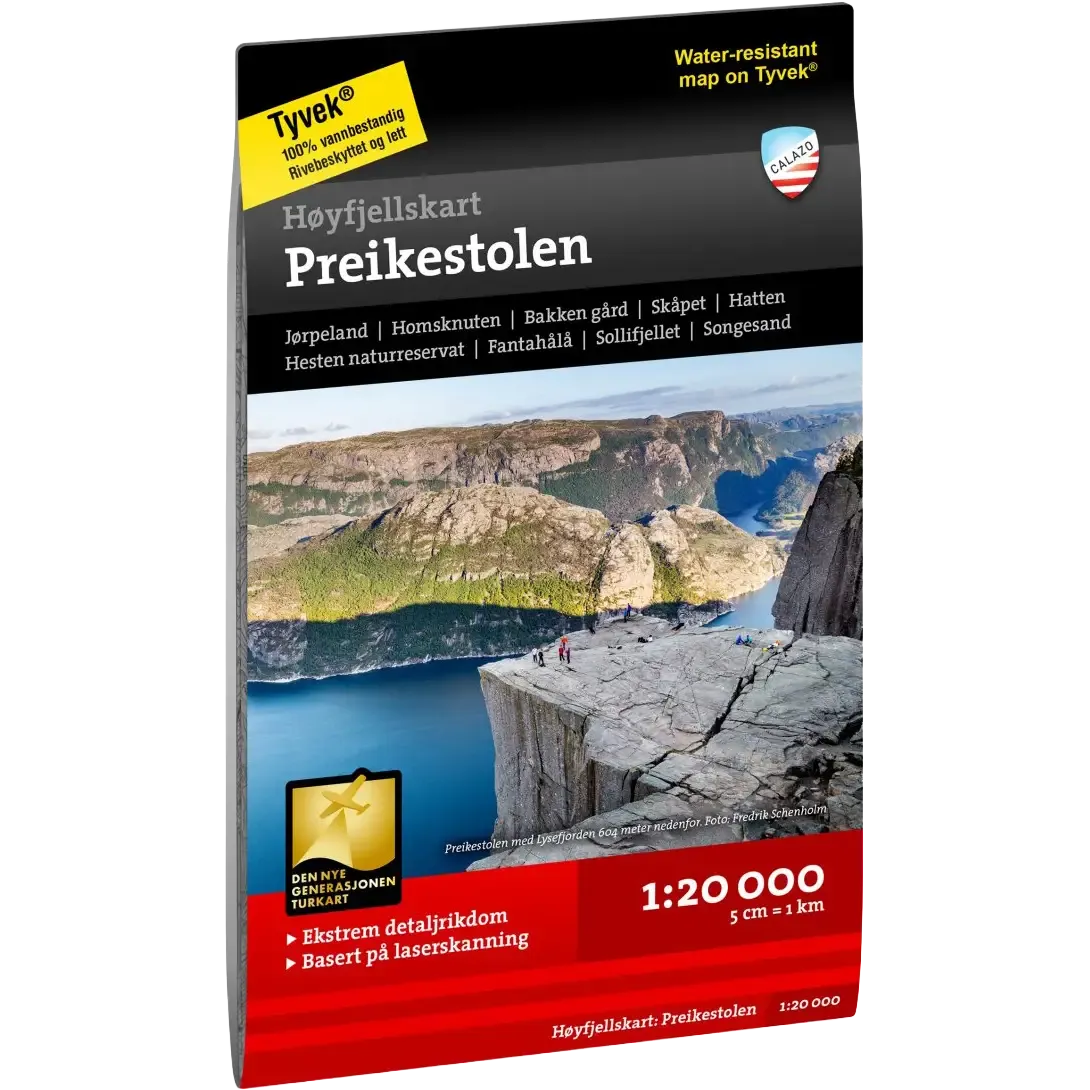 Høyfjellskart Preikestolen 1:20.000
