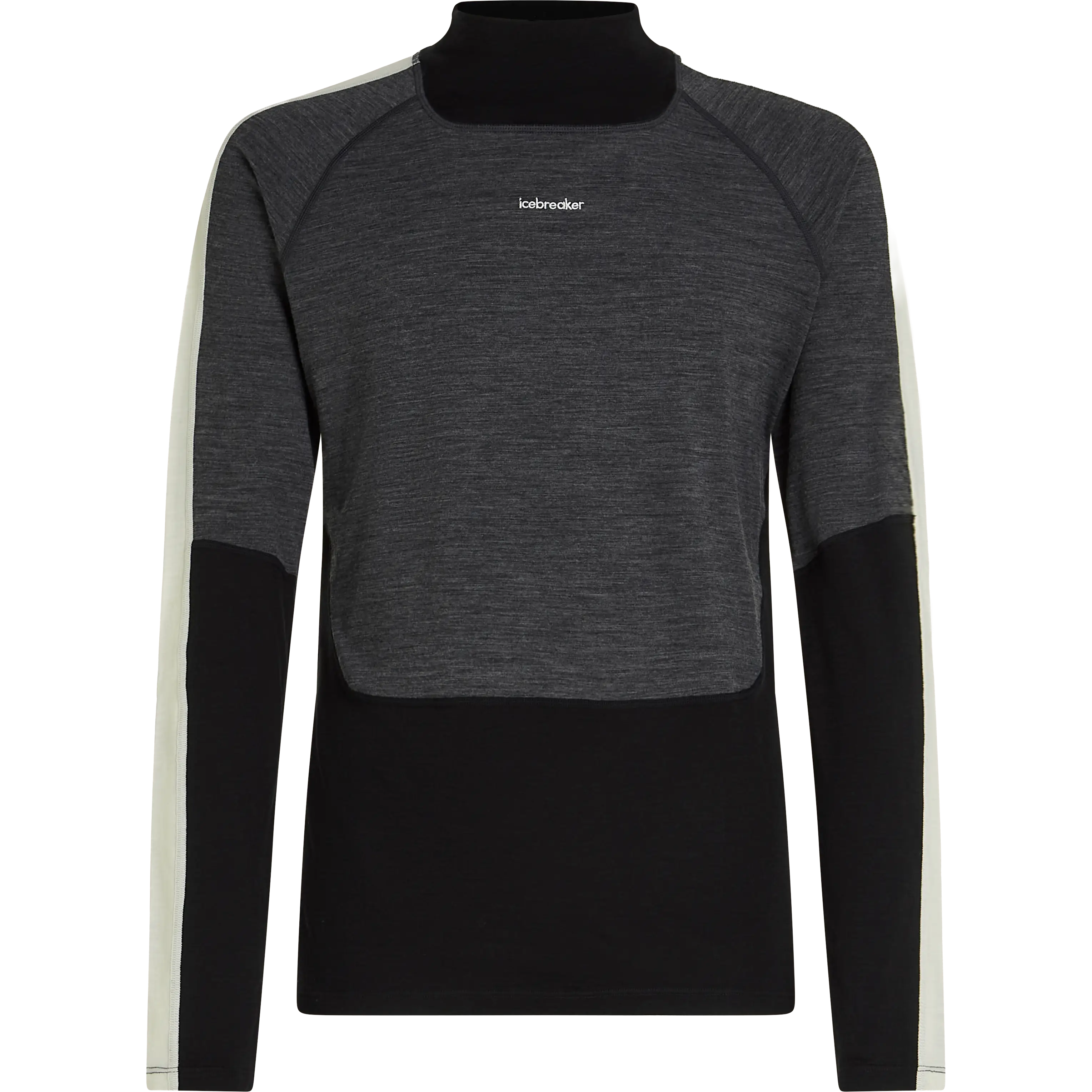 Icebreaker Oasis+ LS High Neck 200 Men - Black/Jet Hthr/Undyed/Cb - S - Undertrøjer