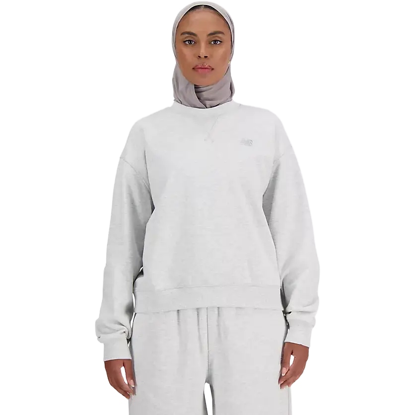 New Balance Athletics French Terry Crew Women - Ash Heather - M - Sweatshirts